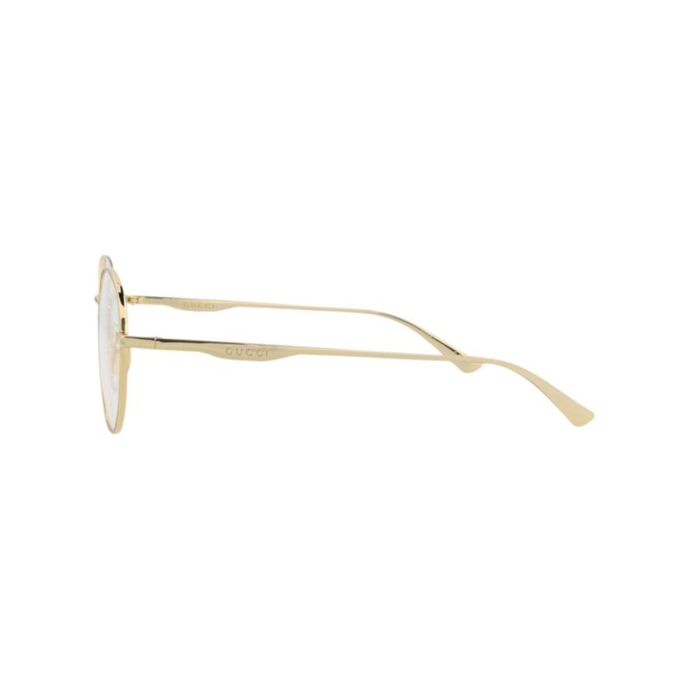 Gucci Round-Frame Metal Optical Frames Gold Mens - Picture 3 of 6